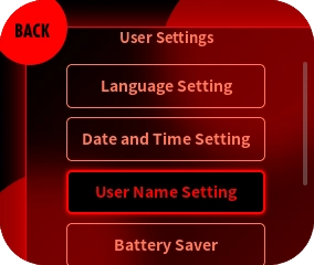 Please select “User Name Setting”.