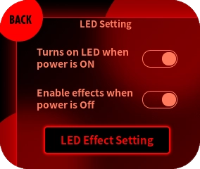 Select “LED Effect Settings” from the menu.