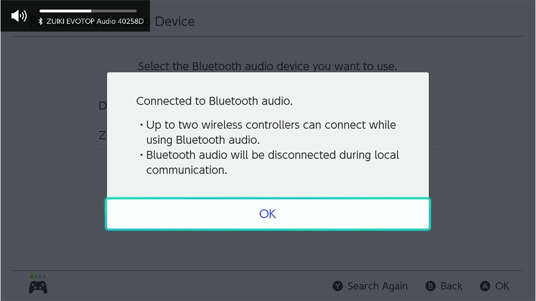 Connected to Bluetooth audio.