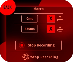 Enter the button to record the macro. To end recording, press the EVOTOP button or the Stop Recording button on the display.