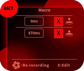 If a macro has already been recorded, the Recorded Contents Confirmation screen will open. In this screen, you can check the recorded macros, edit macros, and re-record macros.