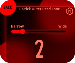 Adjust the outer dead zone with the slider.