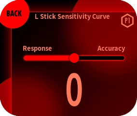 Adjust the response curve with the slider.