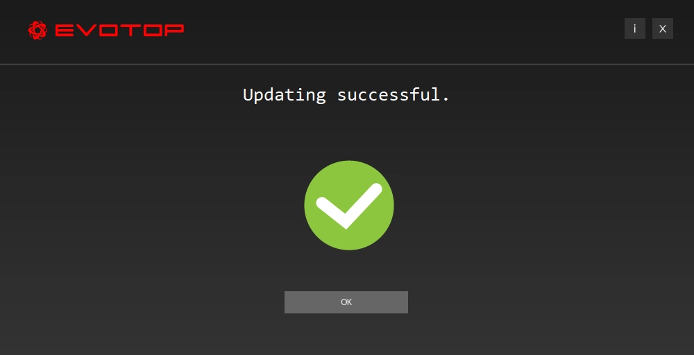 The update was successful!”will appear and press the Reset button.