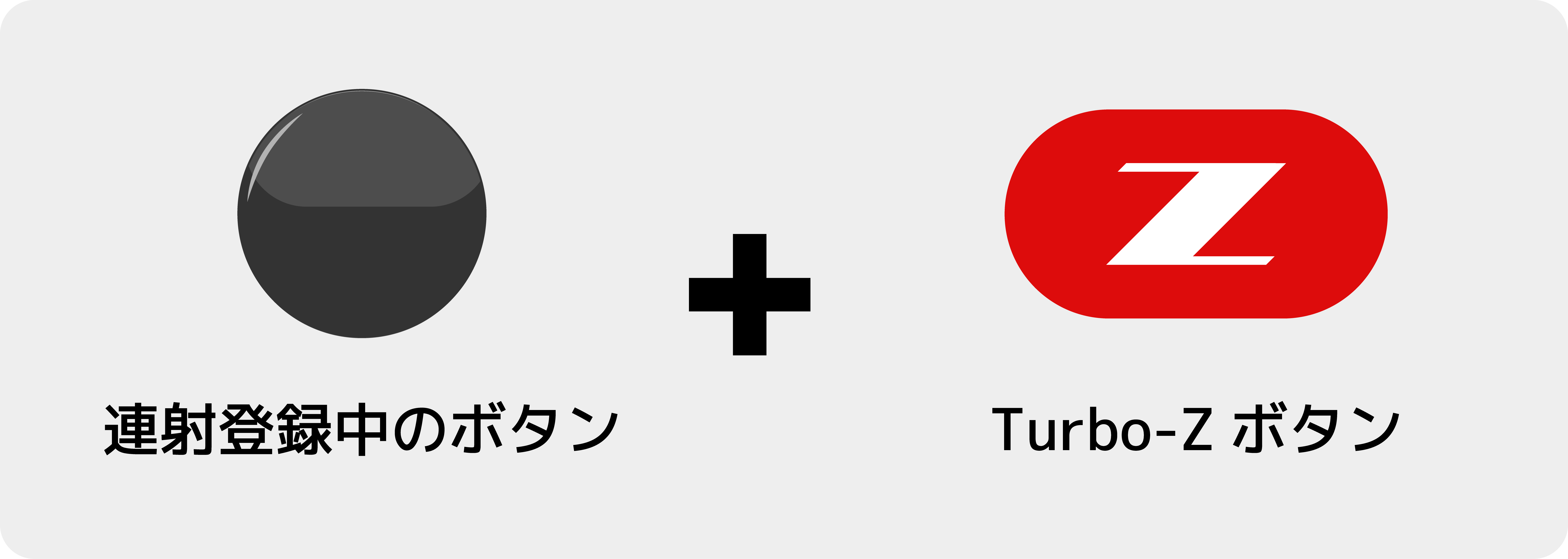 『For Game Play』モード中に、連射設定中のボタンとTURBO-Zボタンを同時に2秒押すことで連射ホールドを設定できます